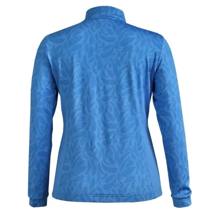 Island Green Island Green Feather Print Stretch Mujer Top Layer - Azul