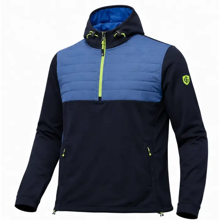 Island Green Island Green Padded Technical Herren Hoodie - Marineblau Grün