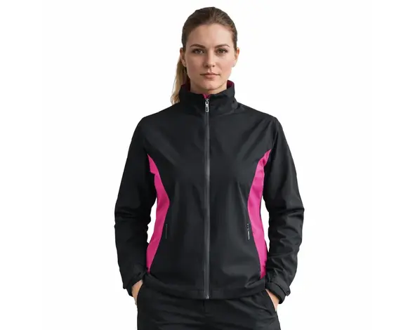 Island Green Island Green Stretch Impermeable Cortavientos Mujer Chaqueta - Negro Rosa