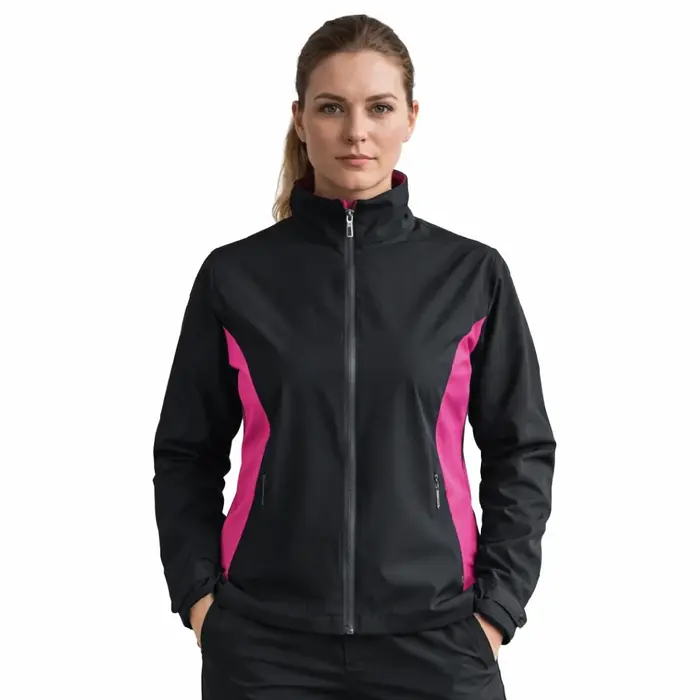 Island Green Island Green Stretch Imperméable Coupe-vent Femme Veste - Noir Rose