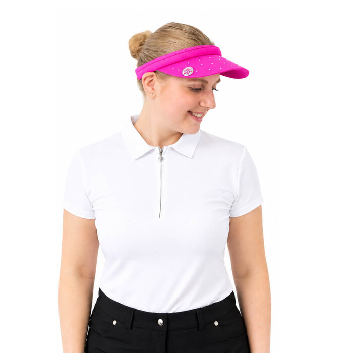 Surprizeshop Surprizeshop Visera de Golf con Clip y Cristales para Mujer con Marcador de Bola - Rosa