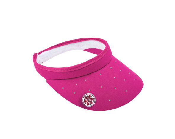Surprizeshop Surprizeshop Crystal Clip Ladies Golf Visor Met Markeerset - Roze