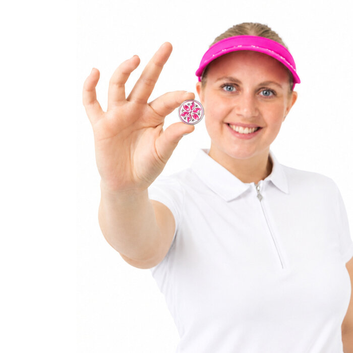 Surprizeshop Surprizeshop Visière de Golf à Clip en Cristal pour Femme avec Marque-Balle - Rose