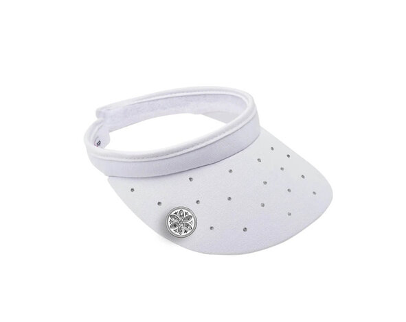 Surprizeshop Surprizeshop Visière de Golf à Clip en Cristal pour Femme avec Marque-Balle - Blanc
