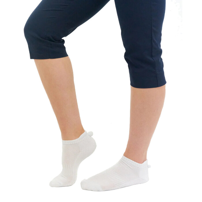 Surprizeshop Surprizeshop Dames Pom Pom Golfsokken - Marineblauw (3 Paar)