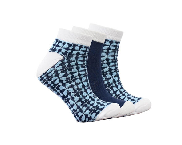 Surprizeshop Surprizeshop Ladies Trainer Golf Socks - Navy Viola (3 Pairs)