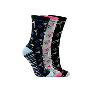 Surprizeshop Surprizeshop Damen Winter Crew-Golfsocken - Marineblau Grau Schwarz (3 Paar)