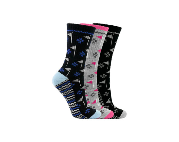 Surprizeshop Surprizeshop Calcetines de Invierno Medios de Golf para Mujer - Azul Marino Gris Negro (Pack de 3)