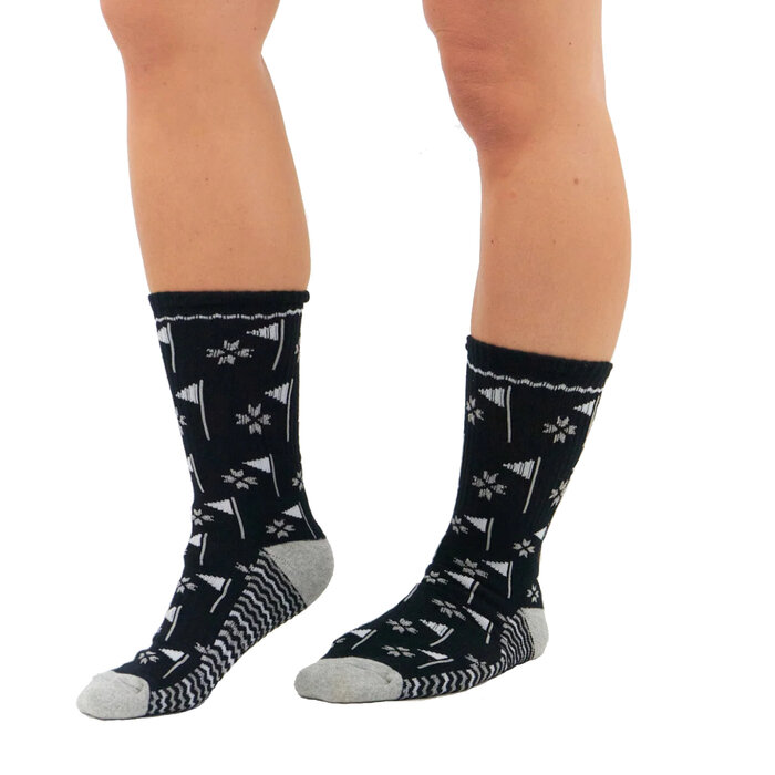 Surprizeshop Surprizeshop Dames Winter Crew Golfsokken - Marineblauw Grijs Zwart (3 Paar)