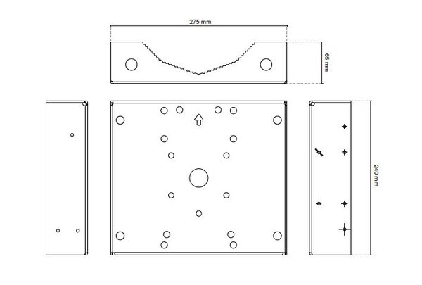 Pole mount adaptor 100~230CM pole size