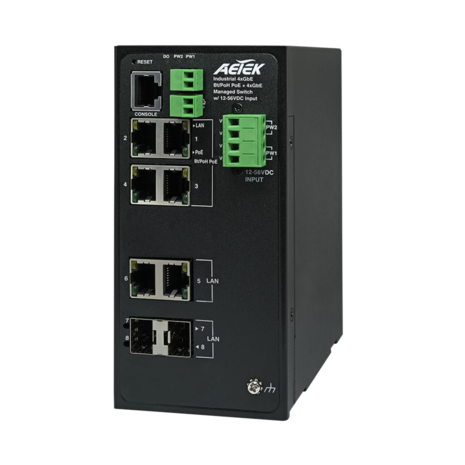 Aetek D60-044-91-DC : Industrial 4*90W bt PoE