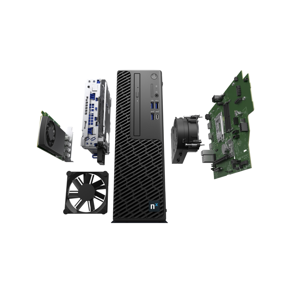 Nx Client on Server - Max Slim, Intel® Core™ Ultra 7, 32GB, 512GB SSD, 8TB 7.200 rpm Enterprise HDD 24/7, Windows 11 Pro, NVIDIA® RTX™ A1000, 8 GB GDDR6 Nx Client on Server - Max Slim, Intel® Core™ Ultra 7, 32GB, 512GB SSD, 8TB 7.200 rpm Enterprise HDD 24/7, Windows 11 Pro, NVIDIA® RTX™ A1000, 8 GB GDDR6