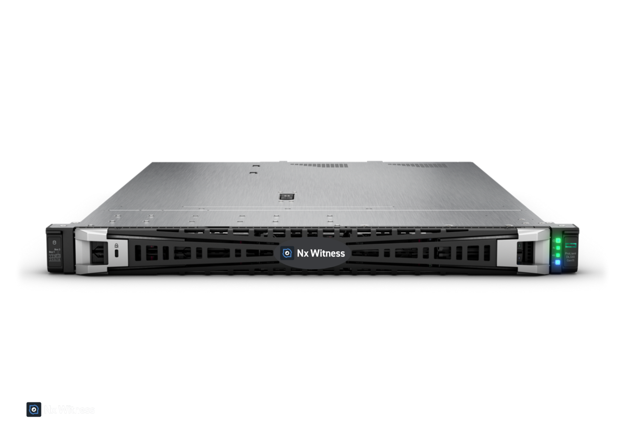 HPE Nx Witness SD | 16TB Server 19" - 1U - Short Depth (400mm) 2 x 8TB | Intel® Xeon, 32GB, 2 x 480GB SSD, RAID 1 for Ubuntu Operating System HPE Nx Witness SD | 16TB Server 19" - 1U - Short Depth (400mm) 2 x 8TB | Intel® Xeon, 32GB, 2 x 480GB SSD, RAID 1 for Ubuntu Operating System