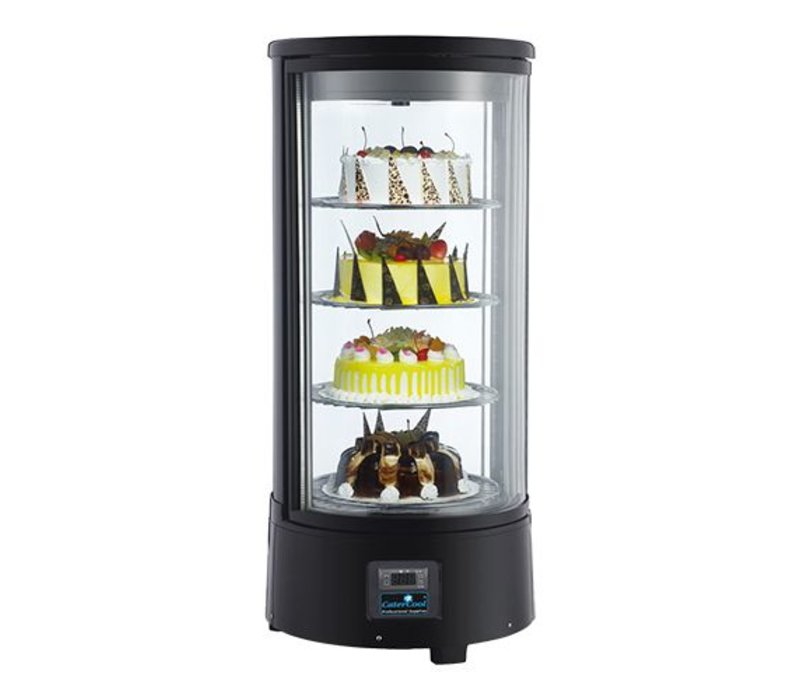 Catercool Refrigerated Display Case Pastry Design Black 4 Layer