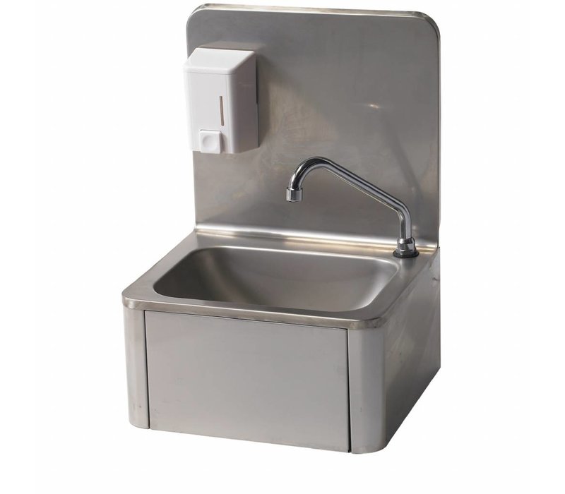 Diamond Stainless Steel Hand Sink Knee Operation Soap Dispenser Cold Hot 400x340x H 595 Mm