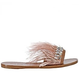 Love Shop Pray Crystal w/ feathers sandals