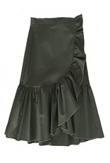 Que Guapa Army green ruffles skirt