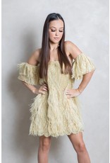 Preeti Chandra Off Shoulder  with feathers