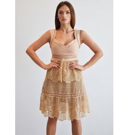 Love Shop Pray Beige Lace Dress