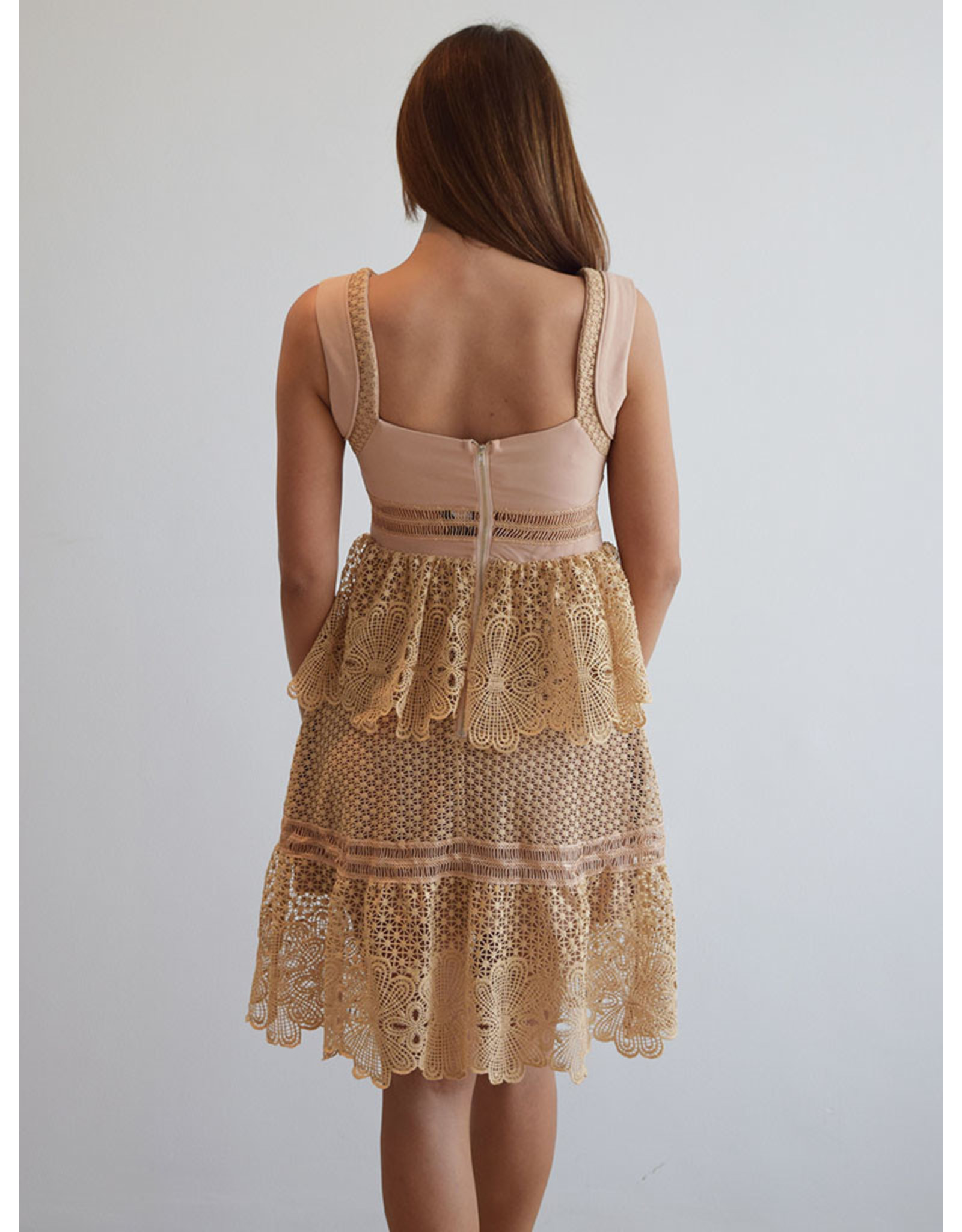 Love Shop Pray Beige Lace Dress