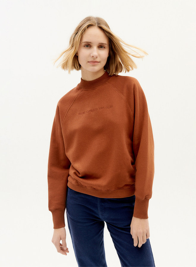 Here Comes The Sun Sweater Clay Red Organic Cotton