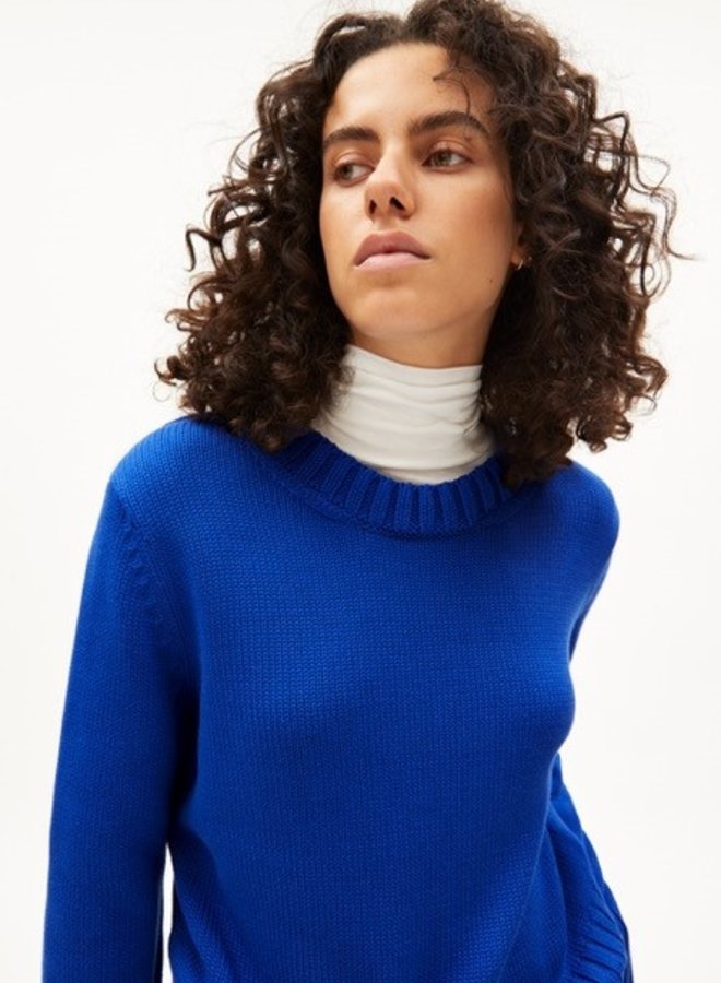 Armedangels | Amaliaa Compact Knitted Sweater Dynamo Blue Organic Wool Blend