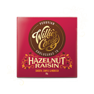 Willie's Cacao Peruvian 70%-  Hazelnut & Raisin-  Willie's Cacao  - 50g