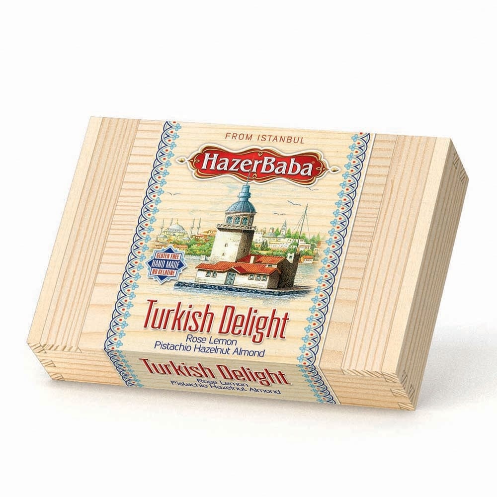 Hazer Baba Assorted Turkish Delight in Wooden Box - Hazer Baba 227g