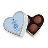 Light Blue Heart Box with Sea Salt Dark Caramel Truffles- Charbonnel et Walker - 36g