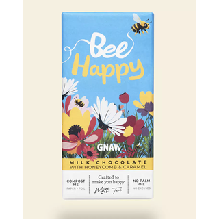 Milk Choc Caramel & Honeycomb Bar Bee Happy - 80g - Gnaw