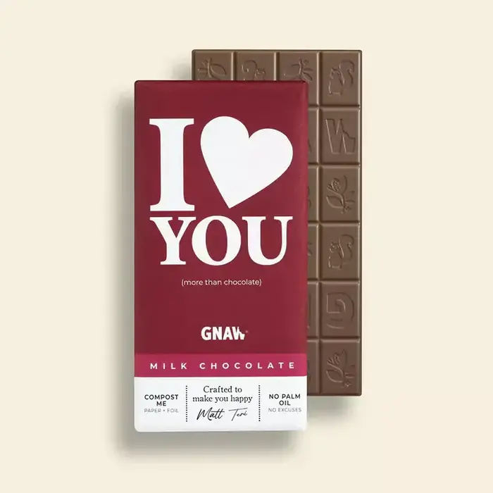 Milk Chocolate Bar - I Love You - 80g - Gnaw