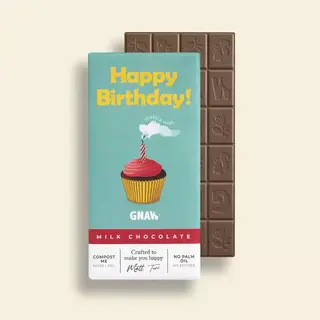 Milk Chocolate Bar Happy Birthday - 80g - Gnaw