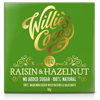 Willie's Cacao Raisin & Hazelnut -  100% Cacao -No Added Sugar - Willie's Cacao  - 50g