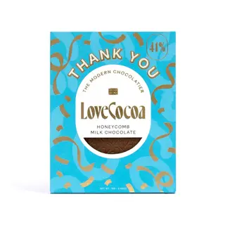 Love Cocoa Milk Honeycomb "Thank You" Bar - Love Cocoa - 75g