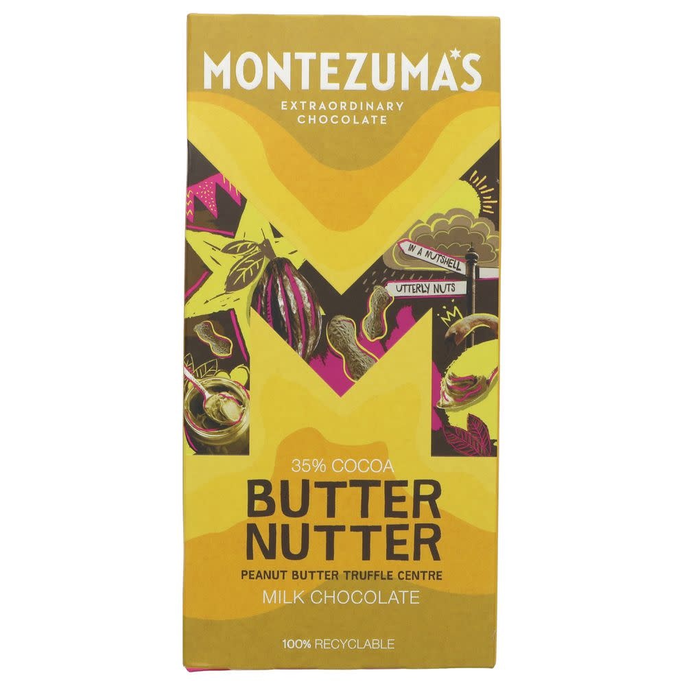 Montezuma Montezuma's Butter Nutter - Milk  Chocolate Peanut Butter Bar - 90g