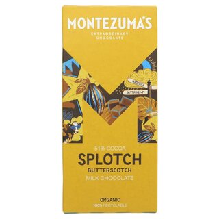Montezuma Montezuma's Splotch - Organic 51% Milk Chocolate with Butterscotch - 90g