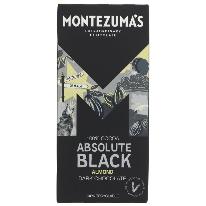 Montezuma Montezuma's Absolute Black - 100% Cocoa Solids with Almonds - 90g