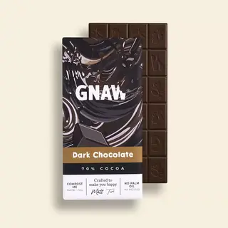 Classic Dark Chocolate Bar - 80g - Gnaw