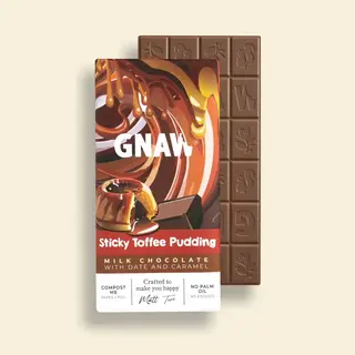 Sticky Toffee Pudding Milk Chocolate Bar - 80g - Gnaw
