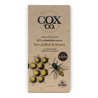 Cox & Co Bee Pollen & Honey Single Origin Dark Chocolate Bar 61% -  Cox & Co  - 70g