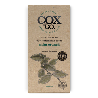Cox & Co English Mint Crunch Single Origin Dark Chocolate Bar 60% -  Cox & Co  - 70g