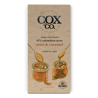 Cox & Co Miso & Caramel Single Origin Oat Chocolate Bar 47% -  Cox & Co  - 70g