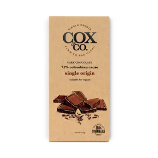 Cox & Co Single Origin Dark Chocolate Bar 71% -  Cox & Co  - 70g