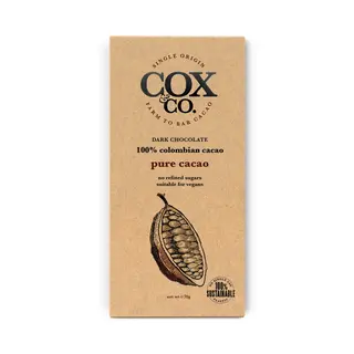 Cox & Co Pure Cacao Single Origin Dark Chocolate Bar 100% -  Cox & Co  - 70g
