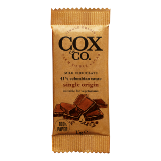 Cox & Co Milk Chocolate Single Origin Milk Chocolate Bar 41% -  Cox & Co  - 15g