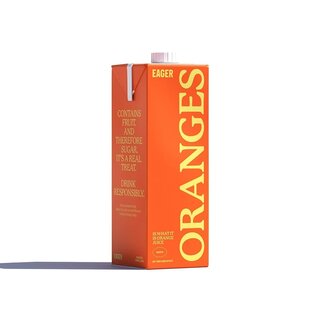 Eager Juices Eager Drinks 100% Squeezed SMOOTH Orange Juice 1L -