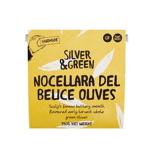 Silver & Green Whole Nocellara del Belice Olives in Pot - Silver & Green - 350g