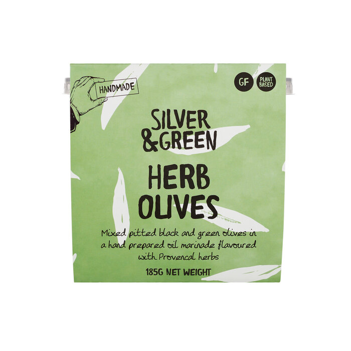 Silver & Green Herbs de Provence Olives in Pot - Silver & Green - 185g