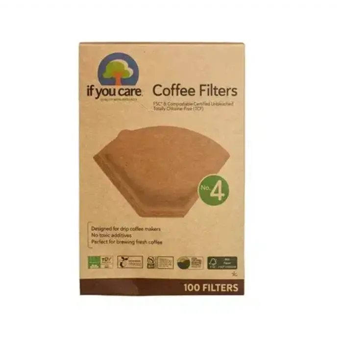 100 Paper Coffee Filters  No 4 - If You Care