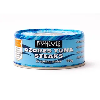 Fish 4 Ever Azores Skipjack Tuna  Steaks in Spring Water - Fish 4 Ever - 160g